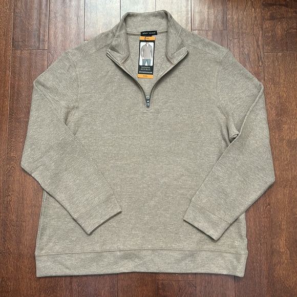 Banana Republic Men's Beige Waffle Quarter Zip Pullover Shirt, Size XXL, NWT - Picture 3 of 10